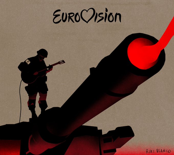 ‼️ Una canción NO puede lavar un genocidio ‼️ ‼️ CACEROLADA a ISRAEL ‼️ 📢 Fuera Israel de ➡️ #Eurovisión ⚫️ #EurovisionBoicotEurovision2024 🔴 #EurovisiOFF 🟢 #BoicotIsrael Viñeta de @RikiBlanco