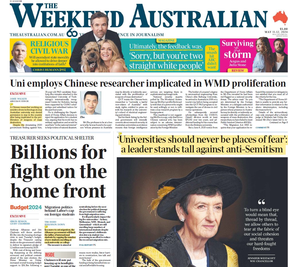 Three bad uni news stories on page 1 of today's Australian.
