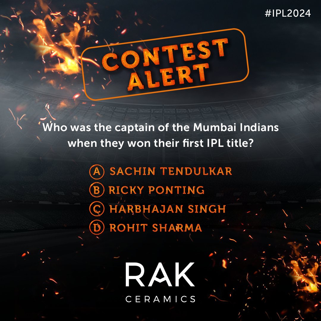 What's better than watching the IPL? Winning awesome prizes while you watch! Comment your answer below and stand a chance to win exciting prizes! #IPL #Cricket #TeamIndia #BleedBlue #Contest #Cricket #RAKCeramics #ImagineYourSpace #TilesOfIndia #Ceramics #WorldCupRecord