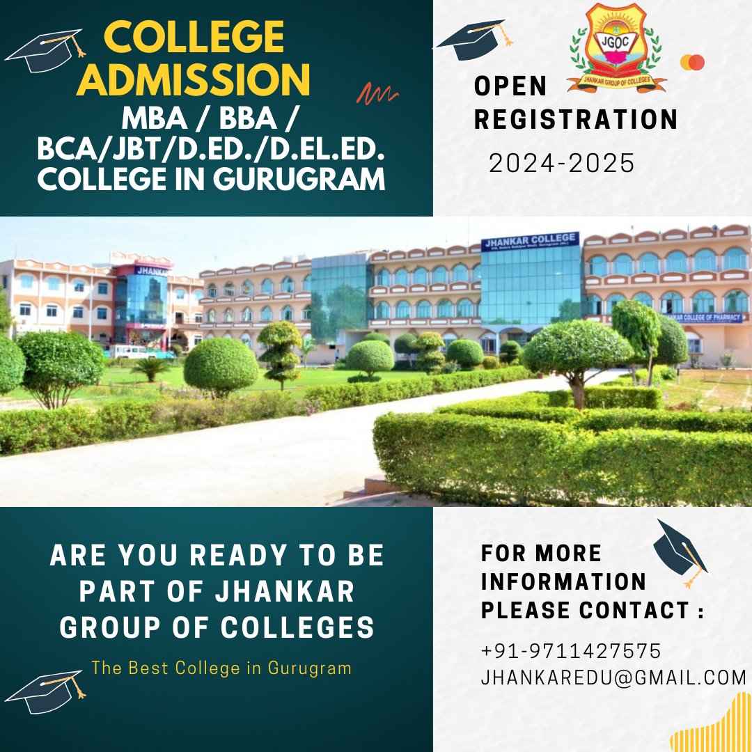 #Best #MBA #BBA #BCA #B.Ed. #JBT/ #D.EL.Ed. (Diploma In elementary Education) #D.Pharma / #COLLEGE IN #GURUGRAM jhankargroupofcolleges.com / +91-9711477575