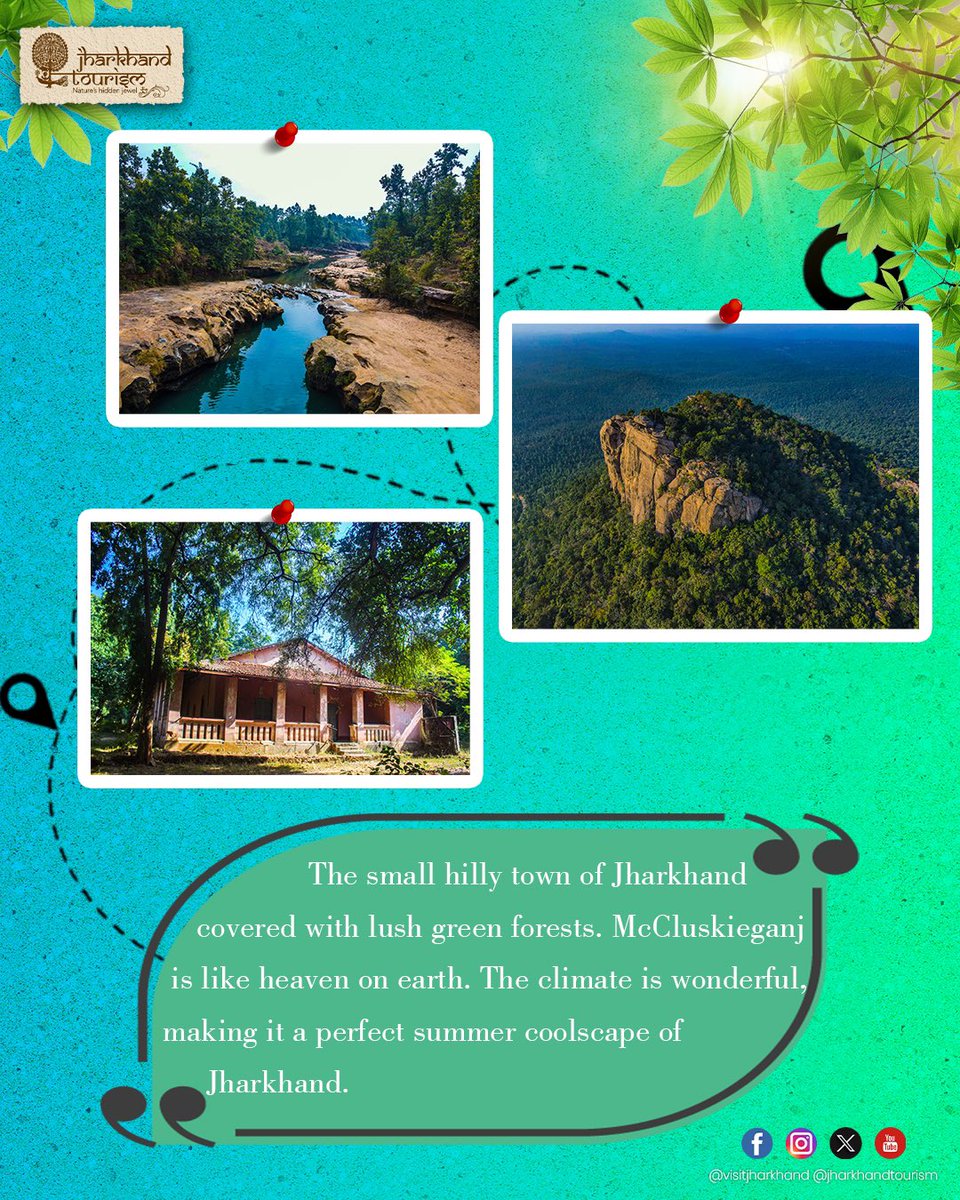 Discover the hidden gems of #Jharkhand! #Netarhat and #McCluskieganj beckon with their serene beauty and rich greenery, offering cool fresh air to all.