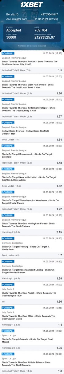 700 Odds on 1xbet Booking Code: D5TTF