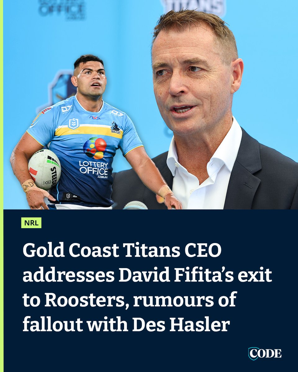 Titans CEO Steve Mitchell has welcomed scrutiny of his future and insisted a falling out with Gold Coast coach Des Hasler wasn’t behind David Fifita’s $3.4 million defection to the Roosters. STORY ▶️ bit.ly/4bzmHDi