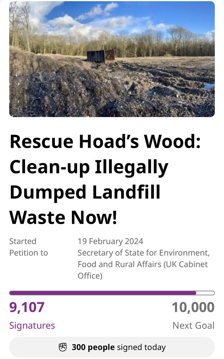 A heartfelt thank you to everyone who has signed and shared the #RescueHoadsWood petition. 🍃💚🍃🙏 We are getting closer to the 10,000 signatures we need before 17 May. Could you help us get there this weekend? #SaturdayMotivation #petition ✍️ 👉 change.org/rescuehoadswood 👈