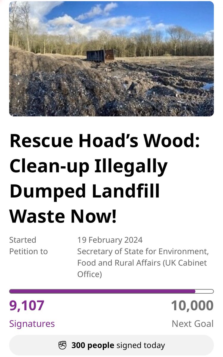 A heartfelt thank you to everyone who has signed and shared the #RescueHoadsWood petition.  🍃💚🍃🙏

We are getting closer to the 10,000 signatures we need before 17 May.  Could you help us get there this weekend? #SaturdayMotivation #petition ✍️

👉 change.org/rescuehoadswood 👈