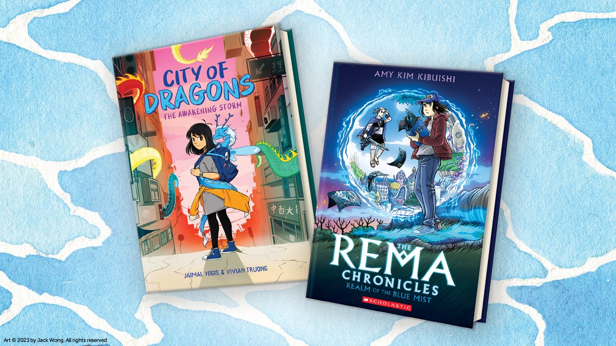 Go on an adventure with these graphic novels! THE REMA CHRONICLES #1: Realm of the Blue Mist by @amykibuishi CITY OF DRAGONS #1: The Awakening Storm by @jaimalyogis & illustrated by @SuperRisu