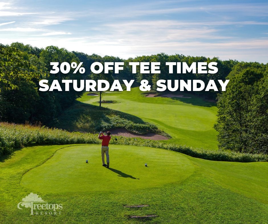 Save 30% on tee times! Book a tee time for today through Sunday and you will receive a 30% discount. You must book online using the link below👇

🔗treetopsresort.cps.golf/onlineresweb/

#treetopsresort #gaylordmi #teetimes #golfdeals #northernmichigan #golf