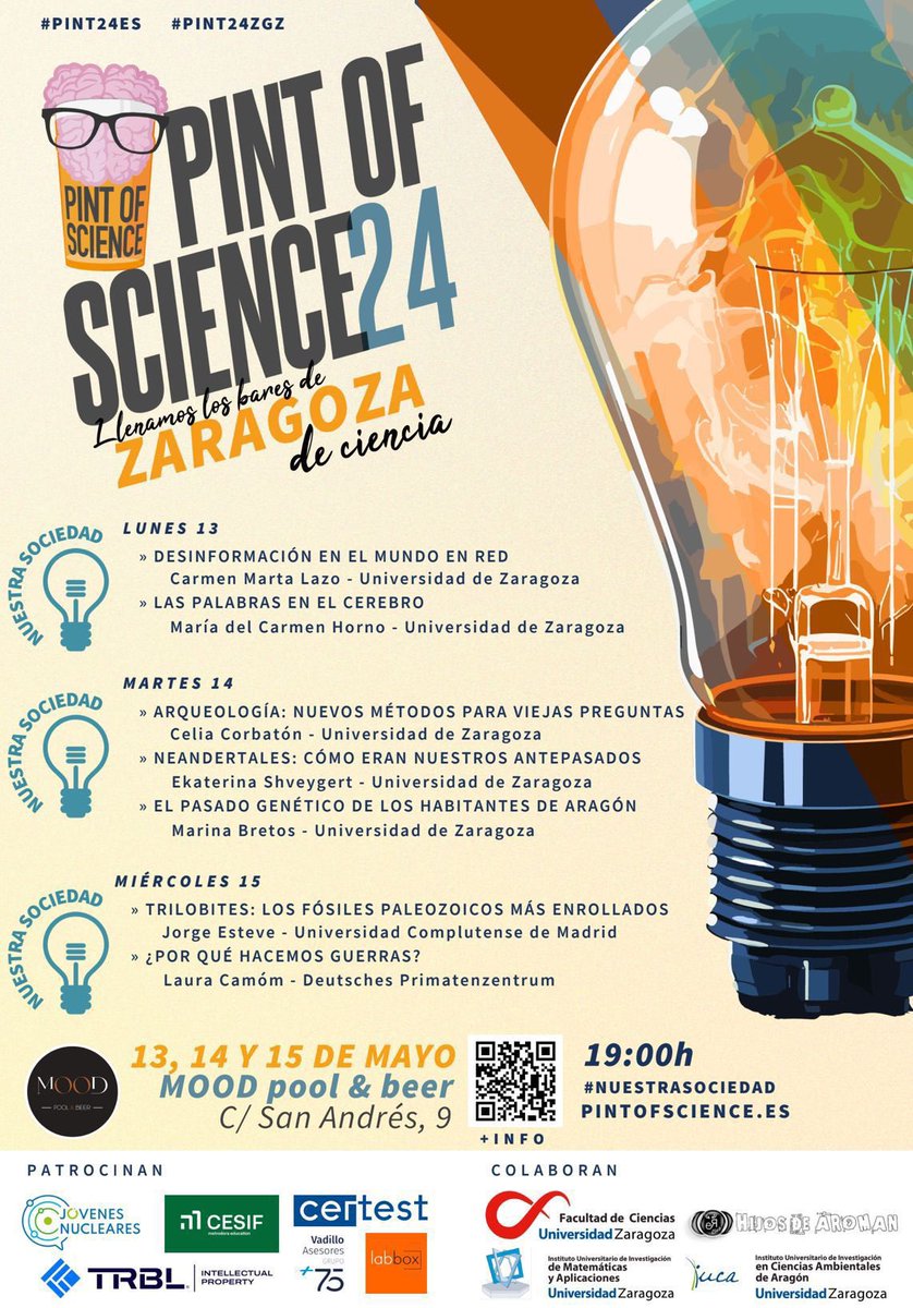 Apunta esta cita en tu agenda 📝 🔜 La doctora en Ciencias de la Información e investigadora principal de @GICIDUZ, @cmartalazo, participa en @pintofscienceES 🧠🍺 🔹Ponencia ‘Desinformación en el mundo en red’ 📅 13 de mayo 🕖 19.00 h 📍Calle San Andrés, 9, Zaragoza