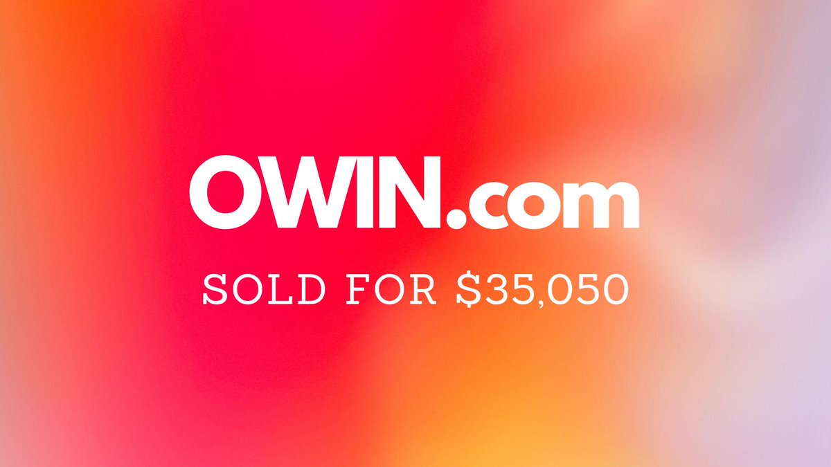 Yesterday saw $292k in domain name sales including: $35,050 OWIN․com $17,751 C99․com $9,888 StakeSoft․com $6,400 Autistic․org $6,000 TestosteroneShots․com Full list 👉 namebio.com/daily #Domains