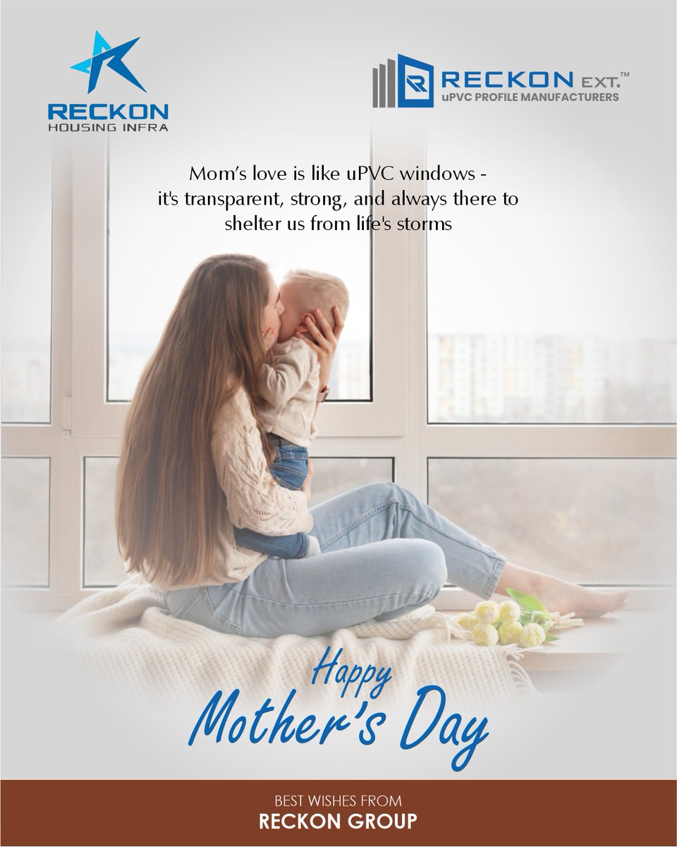 Celebrating Mother's Day with the timeless strength and beauty of UPVC profiles! Happy Mother's Day!🌸
For details contact us: +91 88860 77754
Our Website: reckonext.com
#reckon #mothersday #upvcprofiles #homedecor #strengthandbeauty #FamilyFirst #momlove #foreverhome