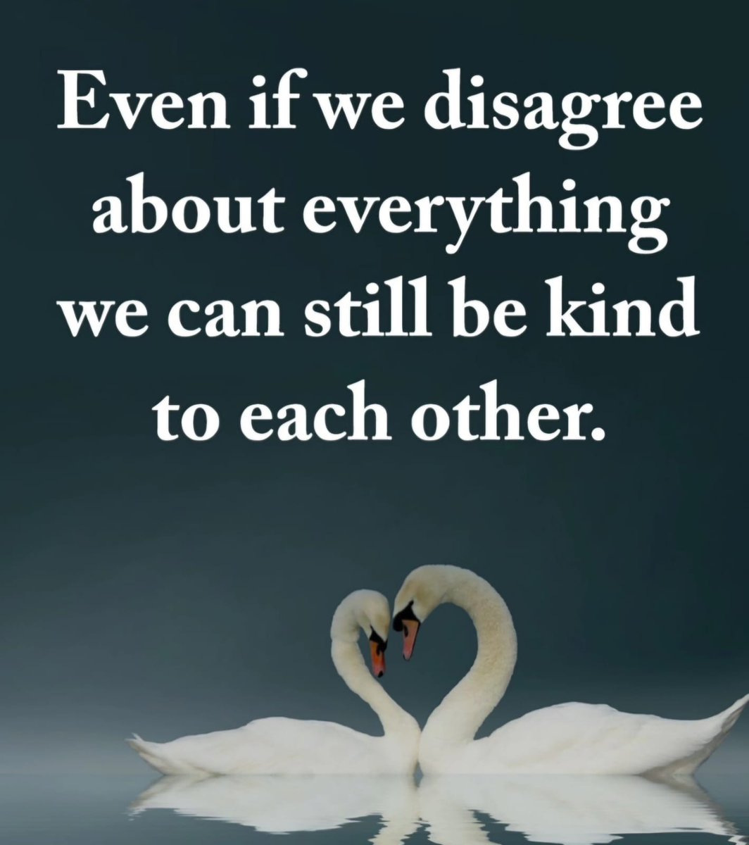 Even if we #DisagreeOnEverything, we can still choose to #BeKindToEachOther. Differences are inevitable, but #Kindness and #Respect should be non-negotiable. #AgreeToDisagreePeacefully #FindingCommonGround #Empathy #Civility #BuildBridgesNotWalls