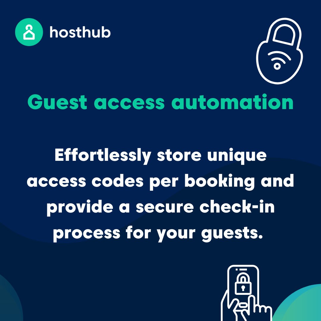 📣 Guest access automation feature!
With Hosthub, you can effortlessly store unique access codes for each booking, whether it's for smart locks or key lock boxes, providing a seamless and secure check-in process for your guests. 🔐🔑
hosthub.com/features/guest…