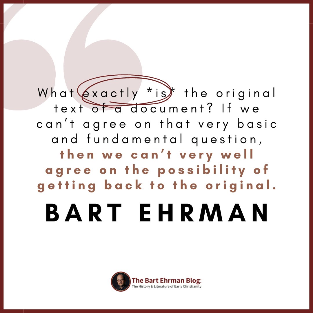 New blog post - 'Is There an Original Text Even of One of MY Books??' ehrmanblog.org/is-there-an-or… #blog #bartehrman #bible #christianity