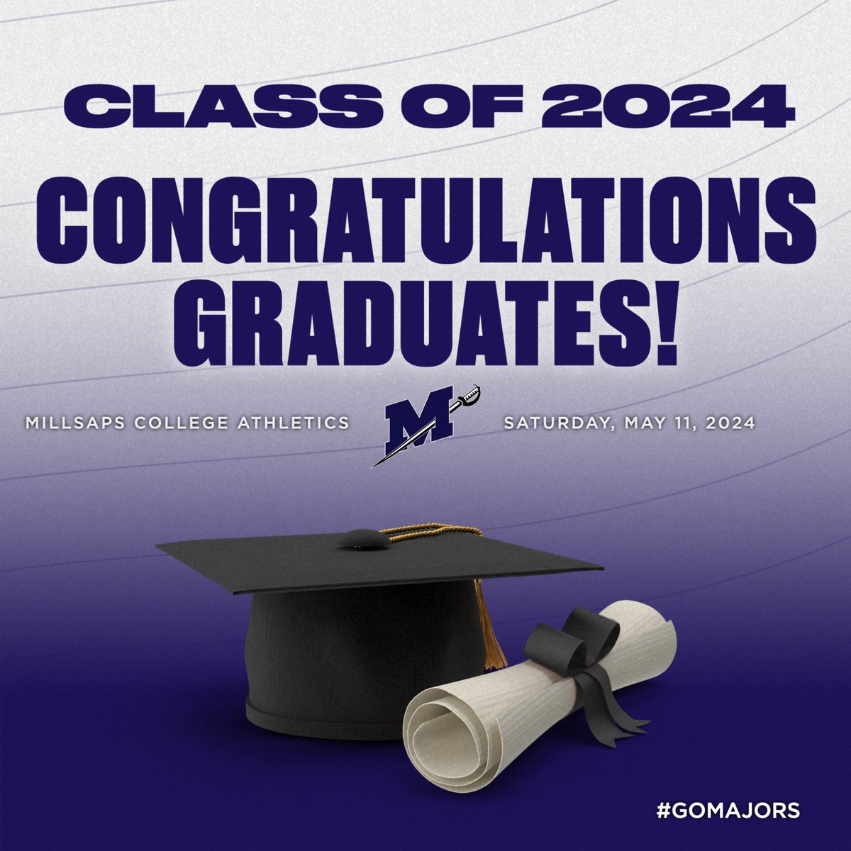 Class of 2024, today is your day! 🎉🎓

Congratulations from all of us at Millsaps College Athletics! 👏

#GoMajors