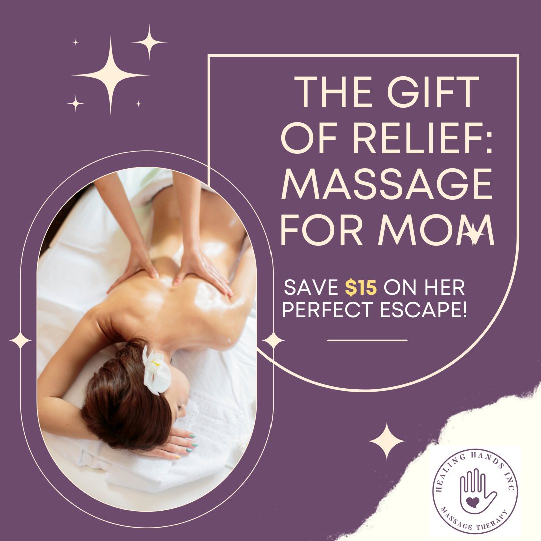 𝗘𝗮𝘀𝗲 𝗠𝗼𝗺'𝘀 𝗦𝘁𝗿𝗲𝘀𝘀 𝗧𝗵𝗶𝘀 𝗠𝗼𝘁𝗵𝗲𝗿'𝘀 𝗗𝗮𝘆 💆‍♀️ Gift Mom relief with a massage! Save $15 on her perfect escape. 🎁✨ #MothersDay #GiftOfRelaxation