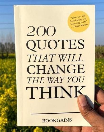 10 Practical Lessons from  '200 Quotes that Will Change the Way You Think'

#200QuotesthatWillChangetheWayYouThink 
#BookGains 
#DrSureshKPandeyKota 
#SuViEyeHospitalKota 
#DrVidushiSharmaKota