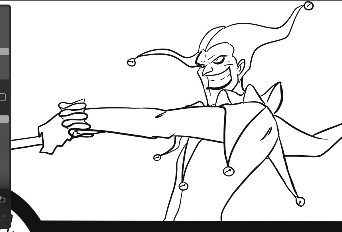 No I did not forget about the Justice League: Crisis on Two Earths Road to Unlimited project lol. It’s just going very slowly. Here’s an unfinished panel featuring JLU The Jester. #jlu #justiceleague #crisisontwoearths