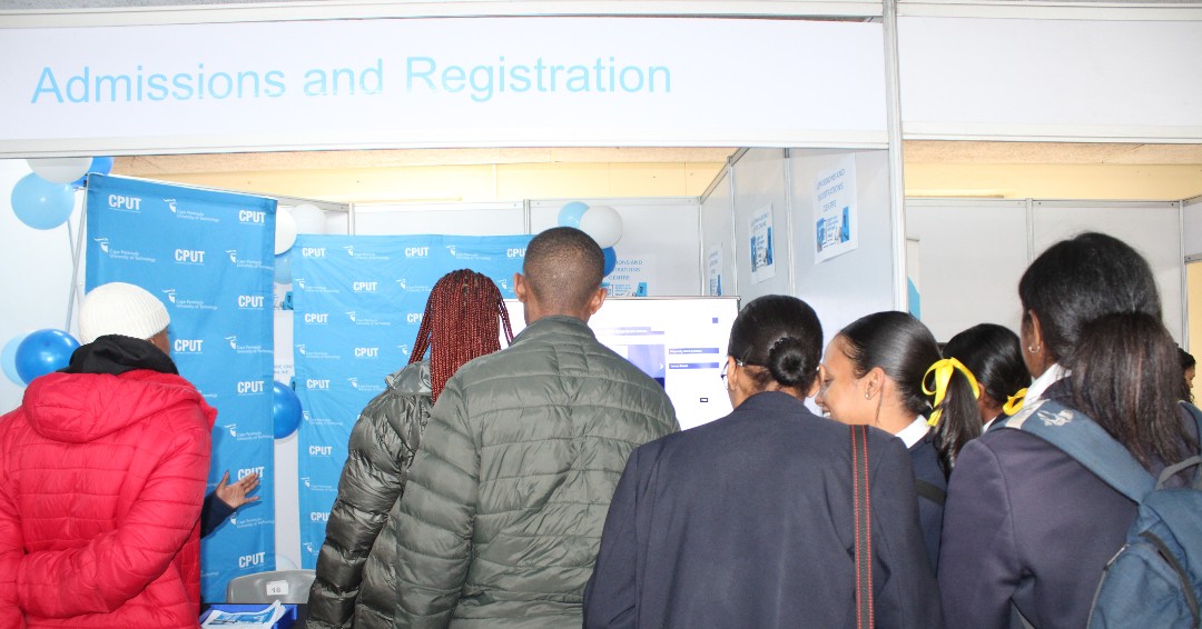 CPUT's tweet photo. Student Recruitment officers, Marilyn Cloete, Grant Barends &amp; Thandokazi Mtshekisa are delighted by their outreach work. 

Staff members give guidance to teachers and parents, to help support leaners in making informed decisions at our Open Day.

#CPUTOpenDay #WeAreCPUT https://t.co/Os7yeW6hPF