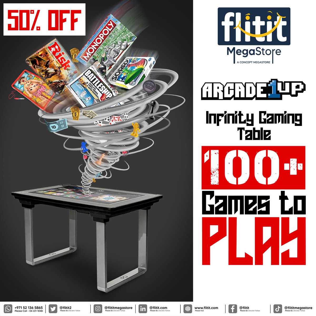 flitit2's tweet photo. 🔥Straight 50% OFF🕹️

🎮Infinity Gaming Table | 100+ Games to Play🤩 | 2 Left in Stock - Yallah Buy Now🛒

#arcade1up #infinitytable #gameon #boardgamebliss #digitalfun #gaminggalore #playanywhere #familygamenight
#infinitygametable #boardgamerevolution #digitalboardgames https://t.co/1kyS0WwubO