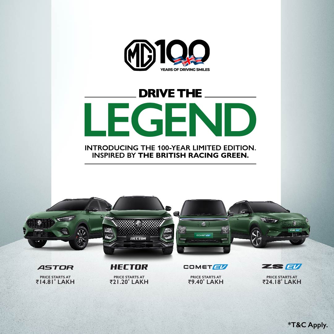 With a legacy spanning over a century of racing history, these limited-edition models encapsulate the very essence of MG’s craftsmanship and performance. Introducing the MG 100-Year Limited Edition. #DriveTheLegend #100YearsOfMG #MorrisGaragesIndia #MGMotorIndia