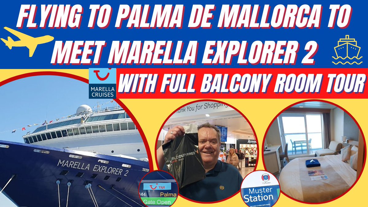 NOW UP: Our 14 night 'fly cruise' to Italy Spain & France started with an early morning flight from Birmingham UK to Palma Spain where we boarded Marella Explorer 2. Join me for the flight experience, embarkation & a full room tour of our blacony cabin👍😎 youtu.be/IGDam-XLnis?si…