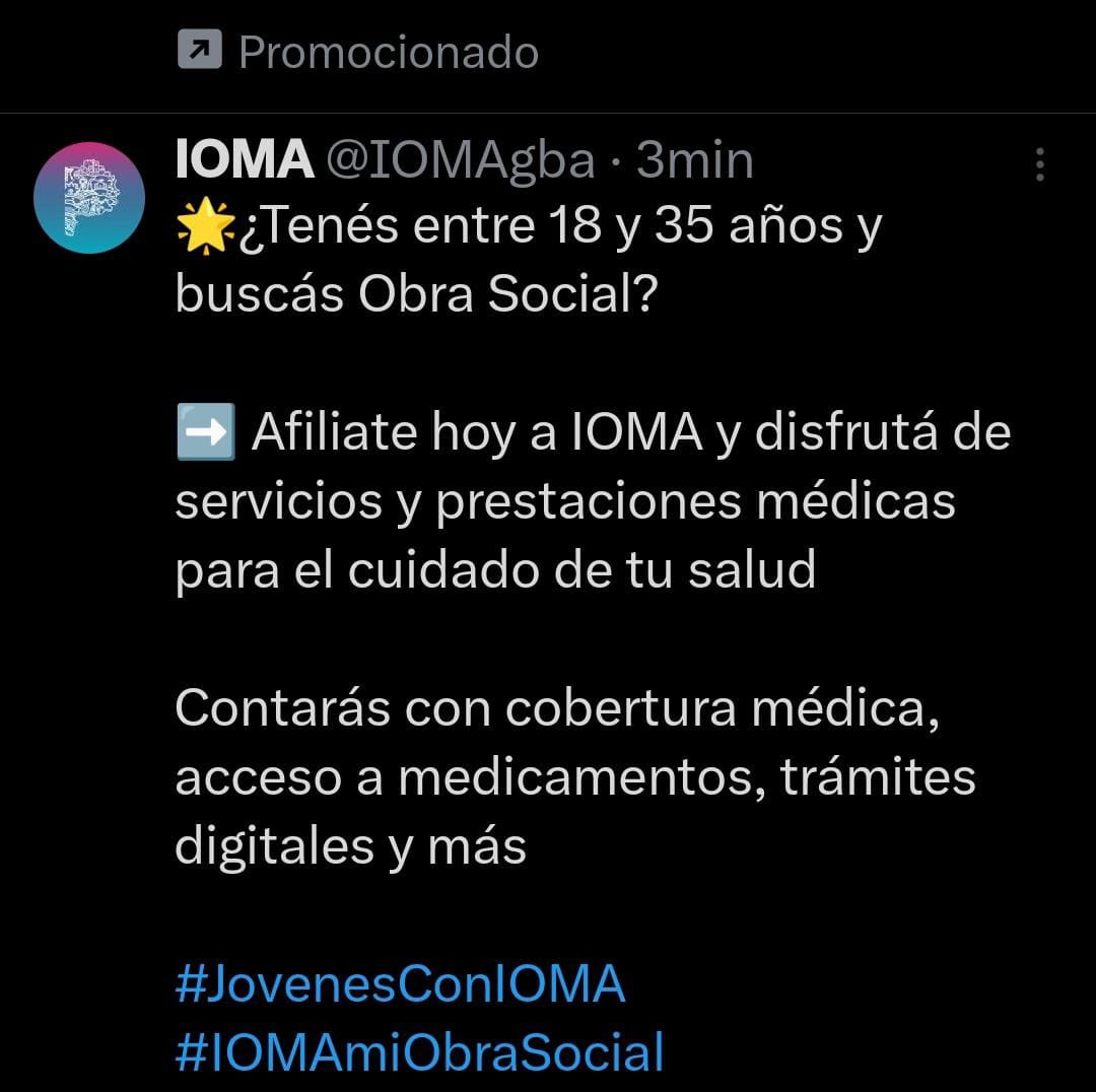 El gobierno de la Provincia invierte dinero en la promoción del IOMA en las redes sociales, cuando debiera optimizar los recursos que destina al organismo para garantizar su funcionamiento y la atención a los afiliados que tiene.

Con casi 2,5 millones de adherentes, 1 de cada 7
