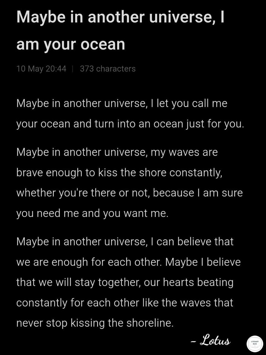 karya Maybe in another universe, I am your ocean