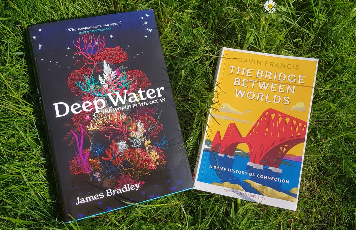 Two fantastic books I've been lucky to receive early: James Bradley's Deep Water (out now!) immerses you in the depths, while Gavin Francis' The Bridge Between Worlds (out September!) carries you across them. Both full of wonder, wisdom, and beautiful sentences.