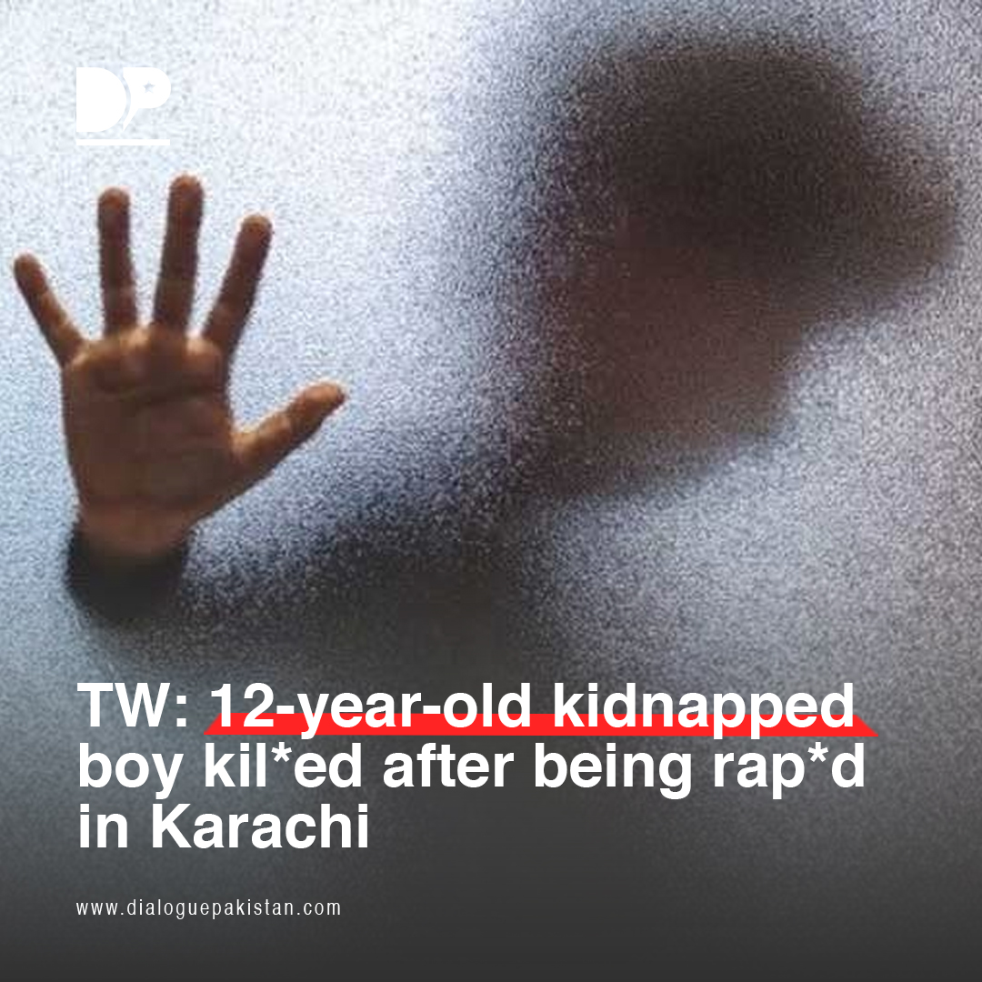 DialoguePak's tweet photo. TRIGGER WARNING
A 12-year-old boy was r@ped and mur*ered allegedly by two men, who kidnapped the victim a few days ago, in Karachi’s Manghopir, said police on Saturday.
https://t.co/XygQcZY2OL
#DialoguePakistan #Karachi #RapedCase #Kidnapped #Manghopir #Police https://t.co/EflDFe1KLE