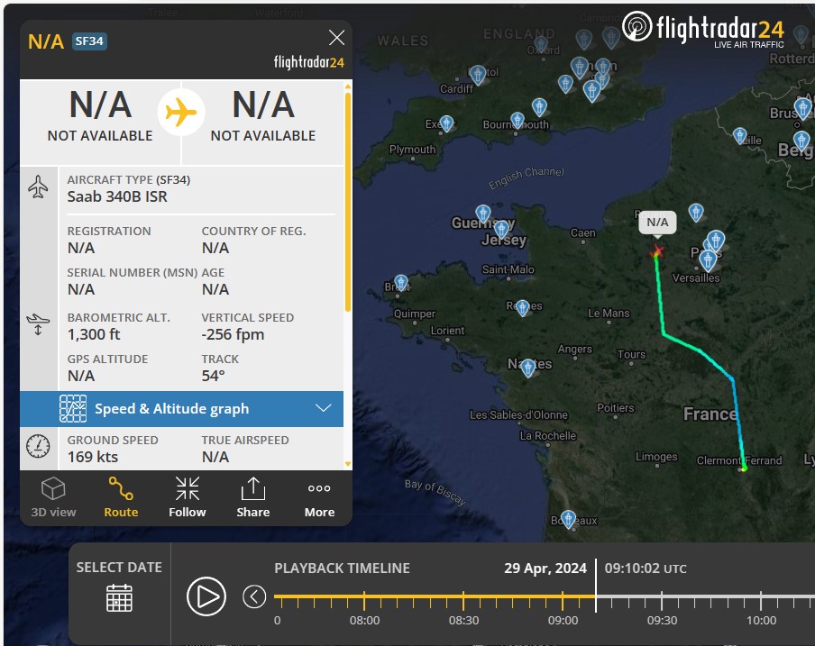 Laurent_Le_Bloa's tweet photo. French-Luxembourg contractor #CAE_Aviation SAAB340B-ISR #N441FF deployed to #Evreux AFB (april 29th) is now contracted as ISR aircraft by #France AF
Flying untill now with its #LXC44 call sign
@WAAT_Band @fabsenbln https://t.co/QZeDPfFjyU