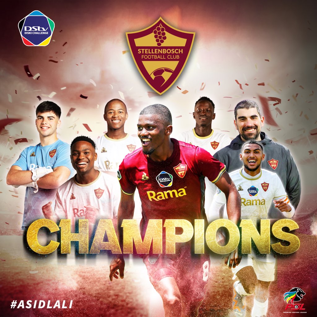 #Asidlali @StellenboschFC ARE THE 2023-24 DSTV DISKI CHALLENGE CHAMPIONS #Asidlali #DiskiChallengeFinale #GcwalaNgeNewGeneration