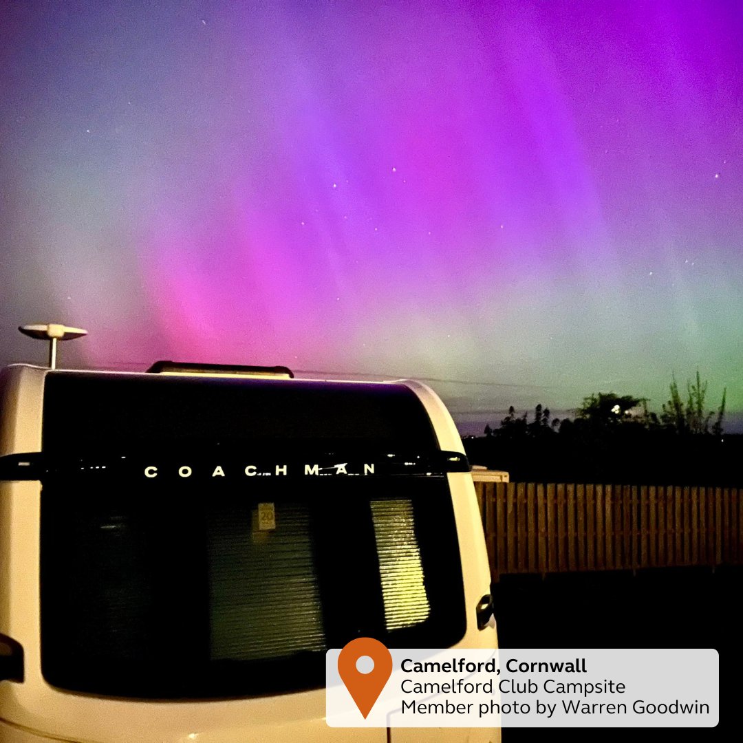 Who enjoyed the beauty of #Auroraborealis from the comfort of their caravan or motorhome last night? Here's a couple of fantastic views that were enjoyed across our Club campsites😍