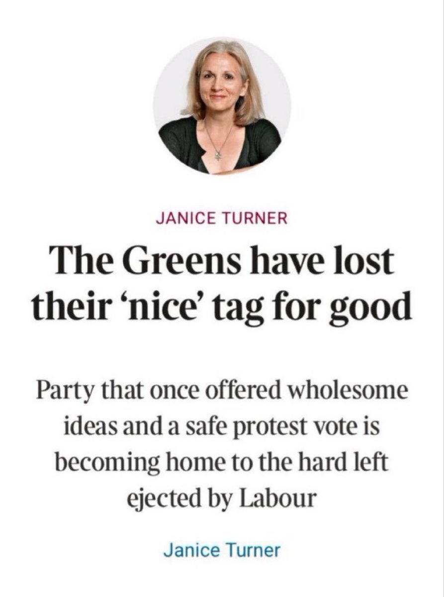 Great advert from Tory Turner for the Green Party 💚 The fact she’s now comfortable with Labour also tells you what’s happened there! Go Green! 💚💚💚💚💚 #Progressive #Left