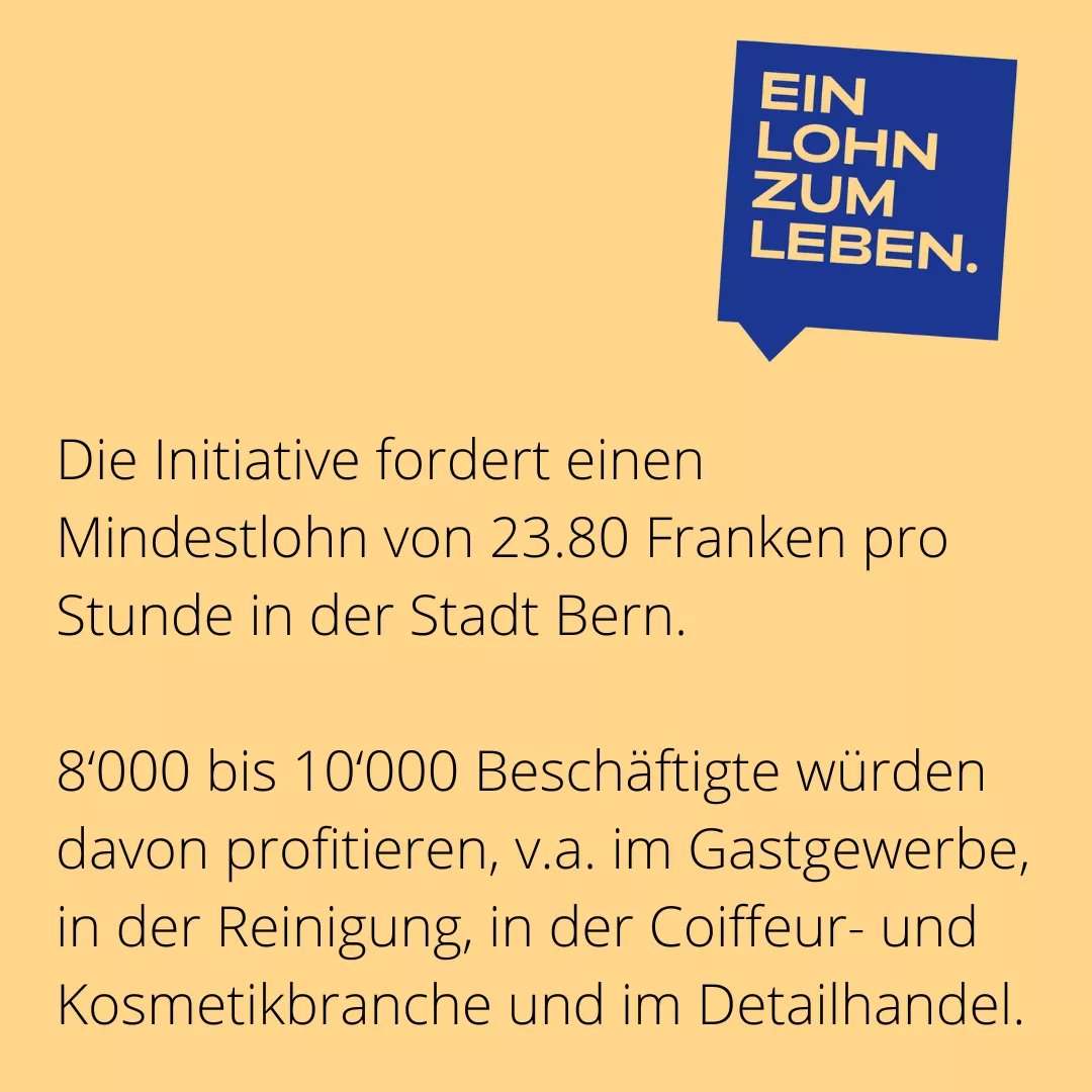 Am 1. Mai haben wir die Mindestlohninitiative lanciert - hast du schon unterschrieben?

✍️ Mehr Infos &amp; Unterschriften zum Download: gbbern.ch/blog/news/medi…

#einlohnzumleben #bern #stadtbern #initiative #mindestlohn