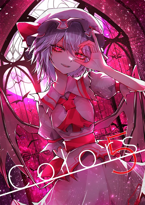 remilia scarlet 1girl solo looking at viewer smile open mouth short hair shirt  illustration images