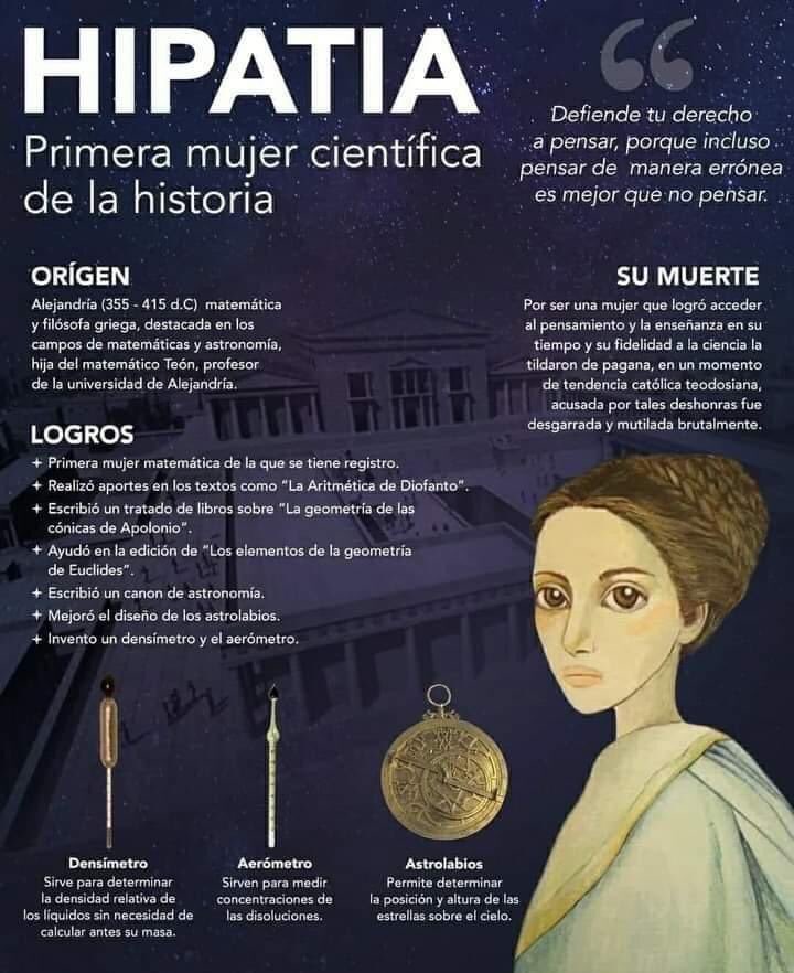 Hipatia fue la primera mujer científica de la historia