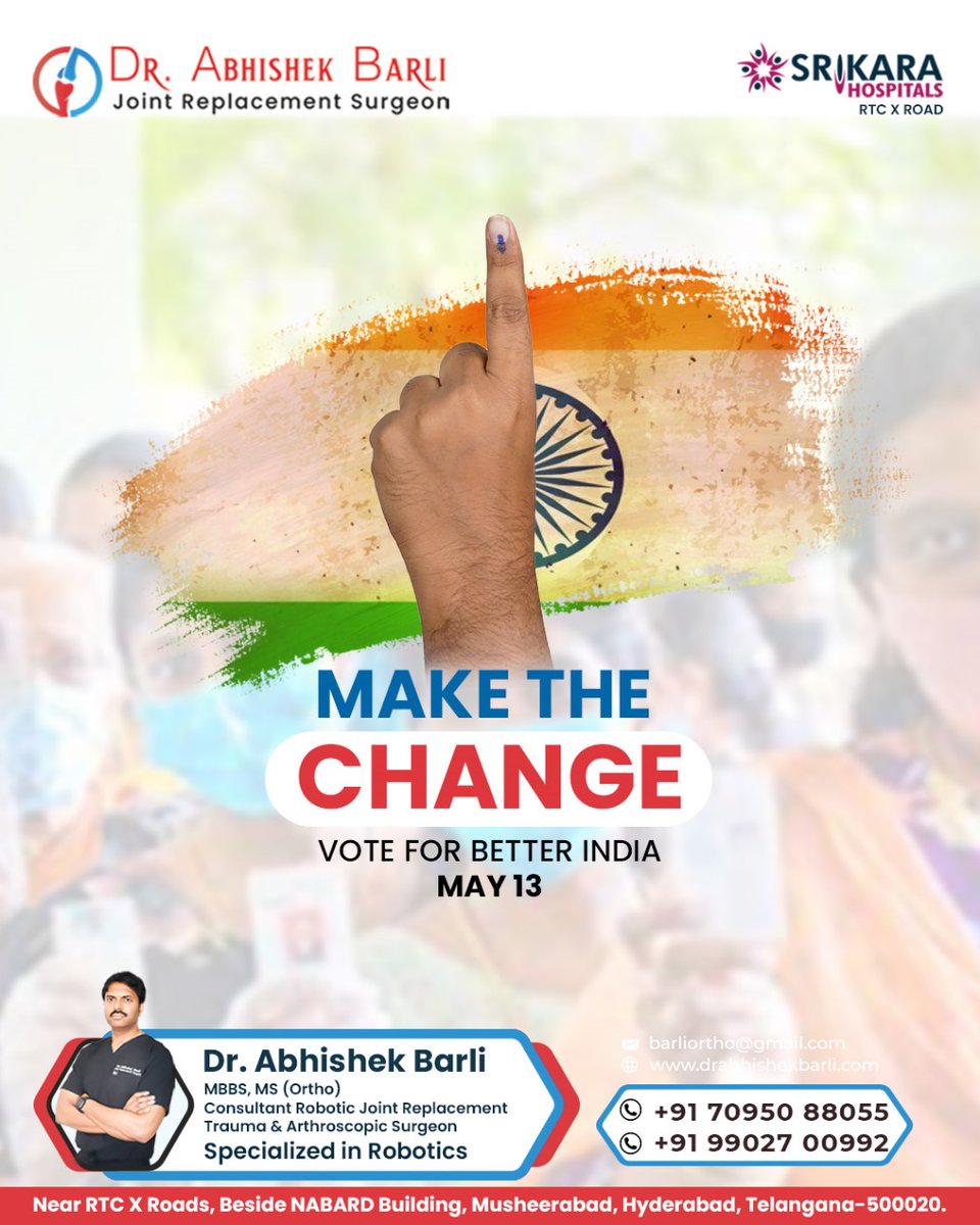 Voting is the first step toward a brighter future for our country. Let your voice be heard

#VoteForChange #VoiceYourVote #Drabhishekbarli #Orthocare #RTCXRoads #BrighterFutureAhead #MakeYourMark #DemocracyInAction #ElectionDay #YourVoteCounts #PowerToThePeople #VoteForProgress