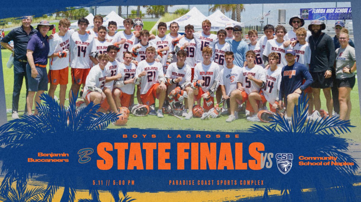 Today is the day....... Join us in Naples TODAY for the State Championship! 🥍5:00 PM Game Time vs. Community School of Naples 🎫gofan.co/app/school/FHS… GO BUCS!