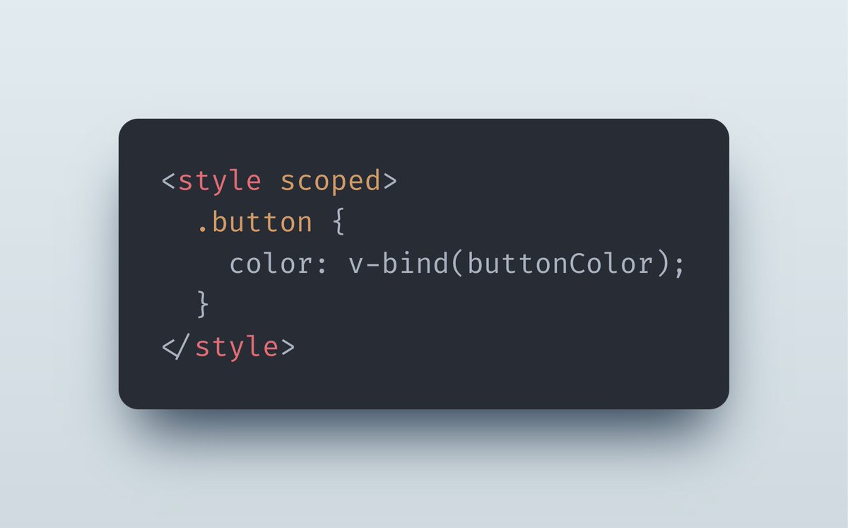 In @vuejs we can use reactive values in the `<style>` block just like we can in the `<template>` block: