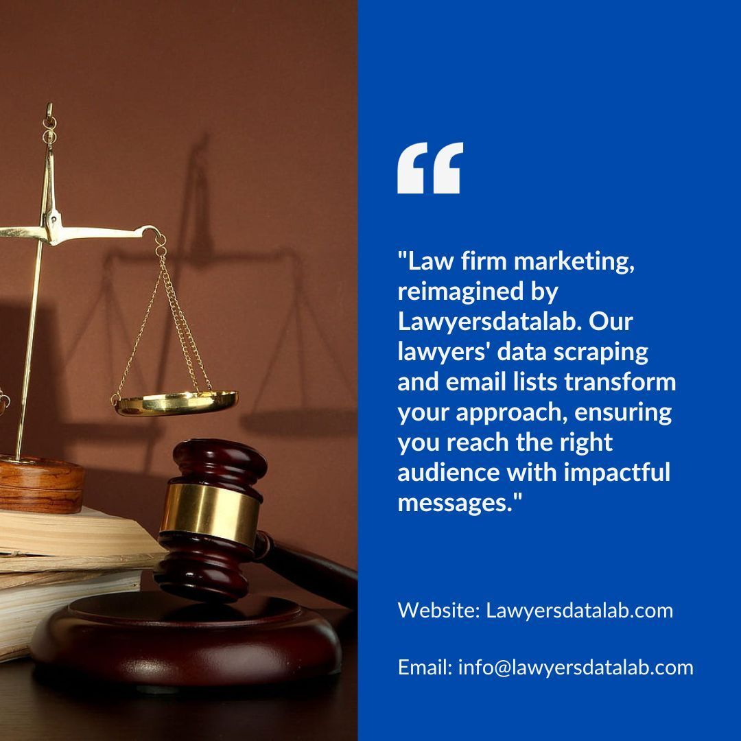 In the realm of lawyers marketing, @Lawyersdatalab leads. 🏆 Data scraping and email lists redefine targeted outreach for law firms. #LegalMarketing #DataDrivenApproach