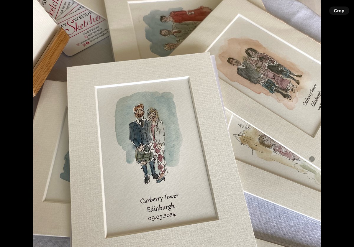 A lovely day sketching favours for guests at Rebecca and Cameron’s wedding on Thursday at @CarberryTower What a gorgeous venue just around the corner! Congratulations to all the couples  tying the knot this weekend. #weddingday #weddingdayideas #weddingartist @weddingsketcher