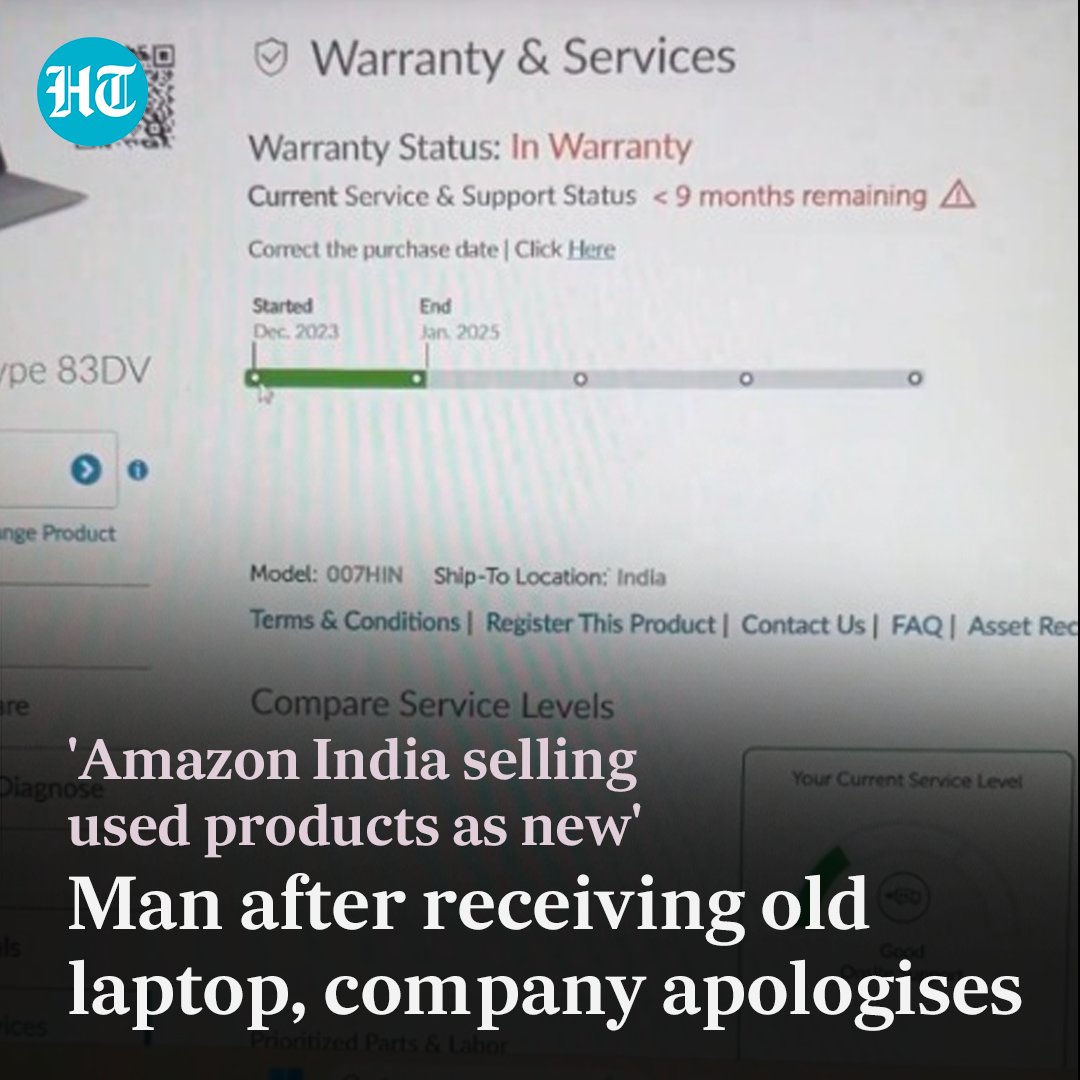 An X user alleged that #AmazonIndia is 'selling used products as new ones'. He shared that he ordered a #laptop from the platform but he ended up receiving a refurbished one.

Read more: hindustantimes.com/trending/amazo…