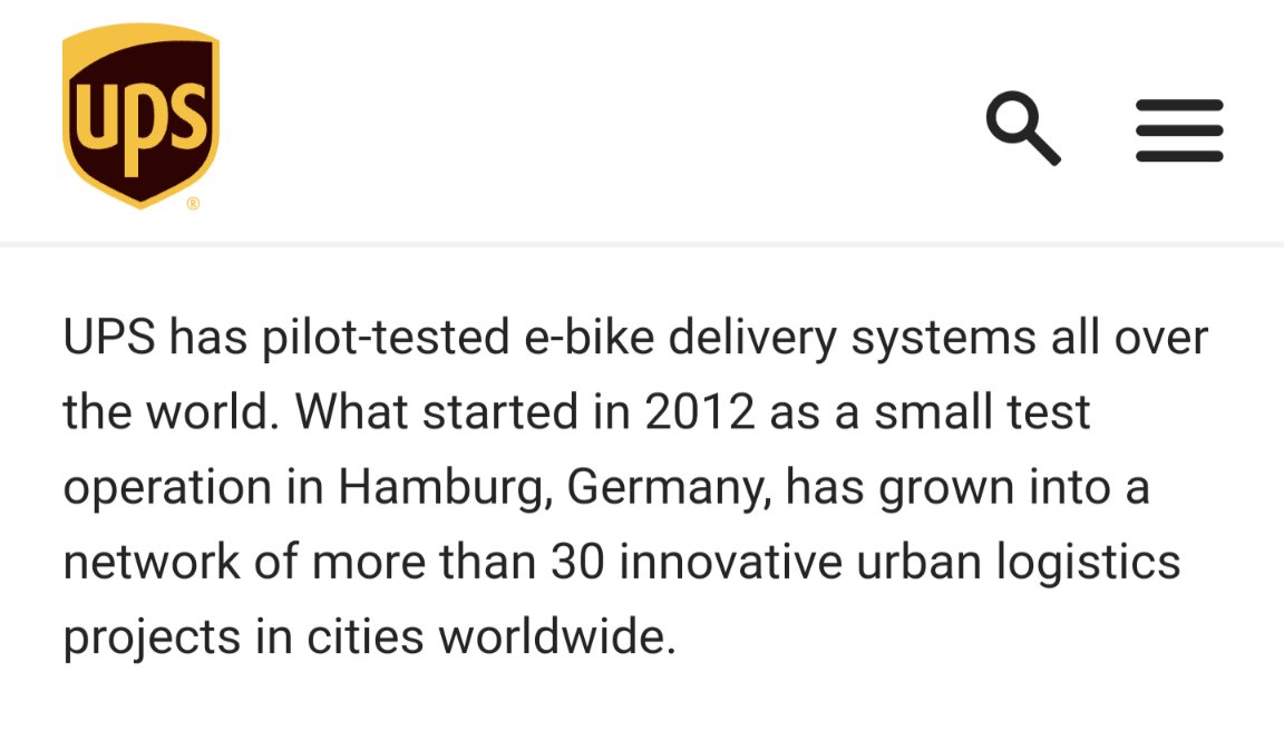 I wonder why UPS has chosen to use electric cargo bikes instead of following the advice of social media reply guys.