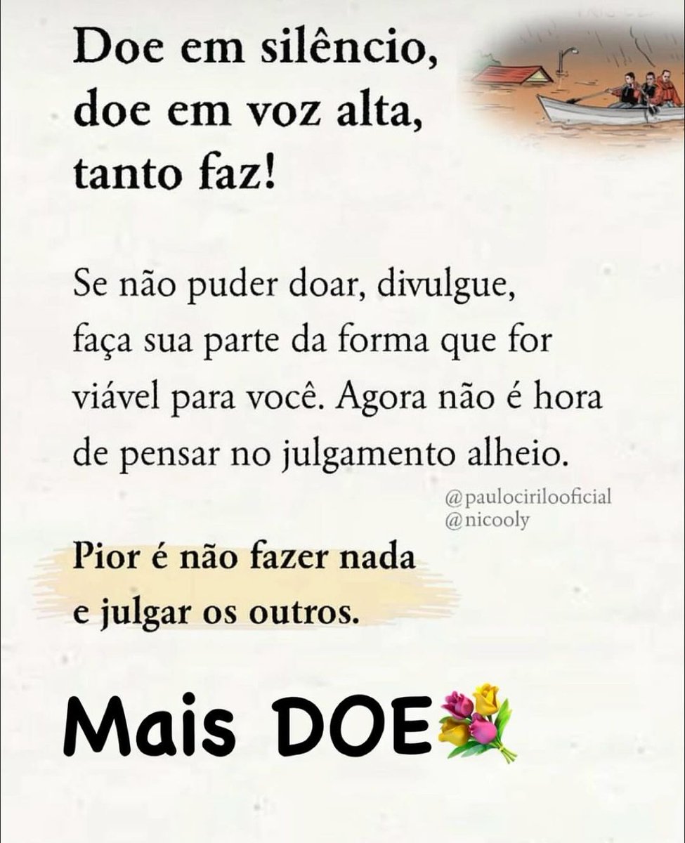 Se não puder fazer a DOAÇÃO, faça uma ORAÇÃO! #RioGrandedoSul