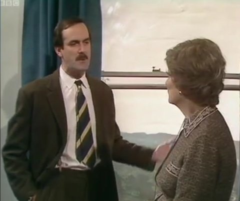 'What we're you expecting to see from a Torquay hotel bedroom window? The Aurora Borealis?'