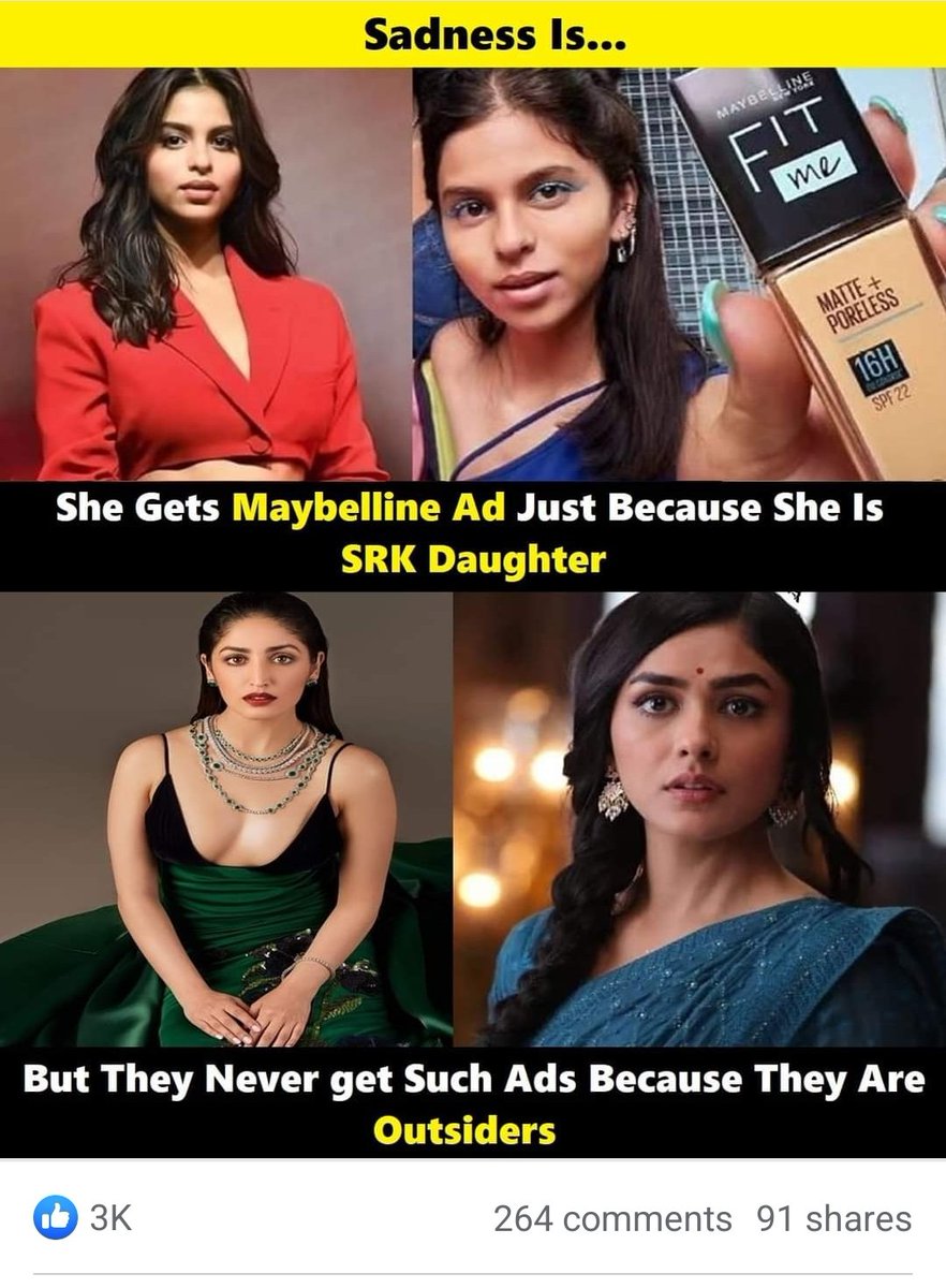 Reality of Bollywood 😢
Nepotism Rocks ✅
Talent Shocks ❌ #bollywoodactress #Bollywood #BollywoodNews