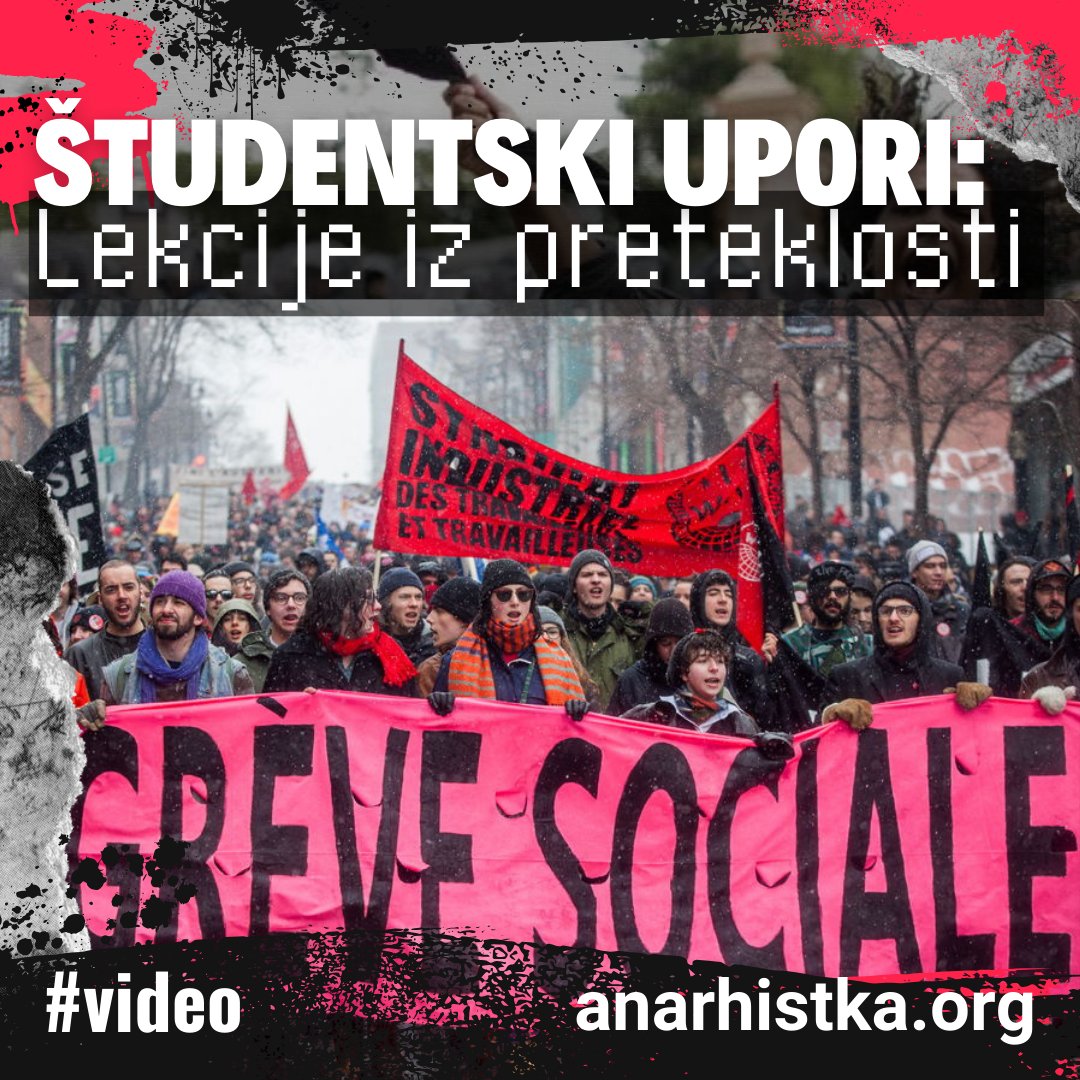 In a context of global student escalation against genocide in Gaza we are sharing two short docus by subMedia on student struggles, faculty occupations and resistance from the past: WATCH HERE: anarhistka.org/studentski-upo…