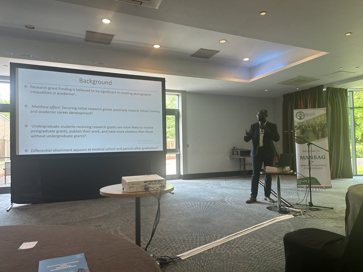I speak about the ‘Matthew Effect’ with my close circle. I didn't know it was a thing in research and academia too. Temidayo Osunronbi speaking on trends in research grant application outcomes @MANSAG_uk To those who have, more will be given.