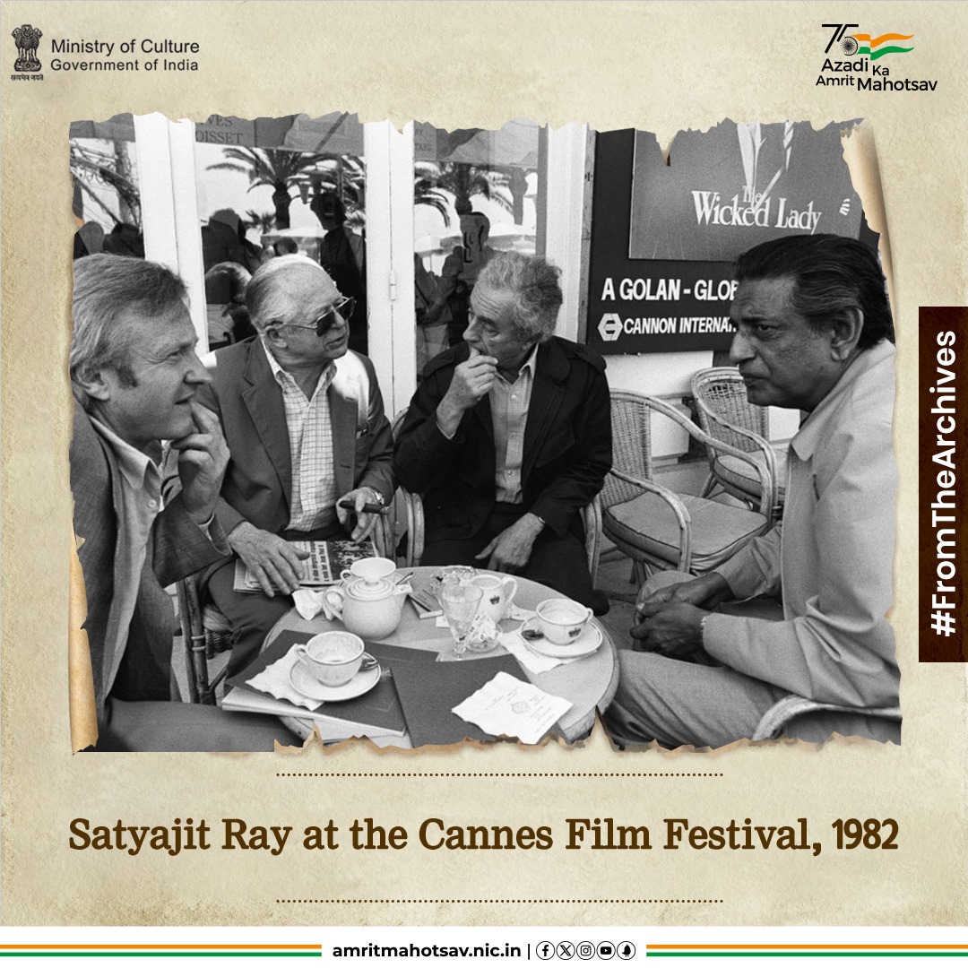 #DidYouKnow? Film director #SatyajitRay was conferred with an Honorary Award at the 35th Cannes Film Festival. #AmritMahotsav #BharatAtCannes #CulturalPride #CultureUnitesAll #MainBharatHoon IC: @filmsandstuffs @NFAIOfficial
