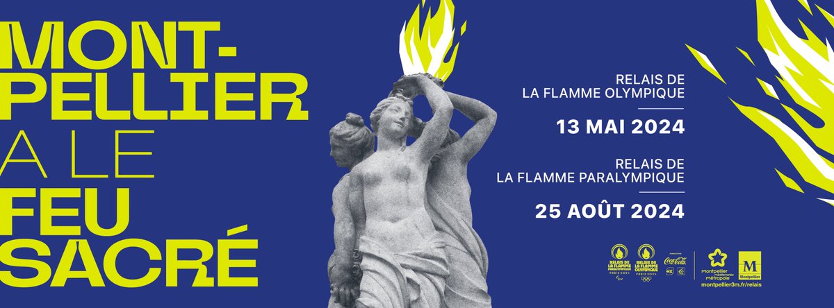 La #FlammeOlympique est à #Montpellier ce 13 mai avec 2 temps forts. A 15h départ du relais de la flamme olympique avec prises de parole et lancement des festivités, place du Soleil à Juvignac et à 19h célébration finale du passage de la flamme, avec l'allumage du chaudron,…